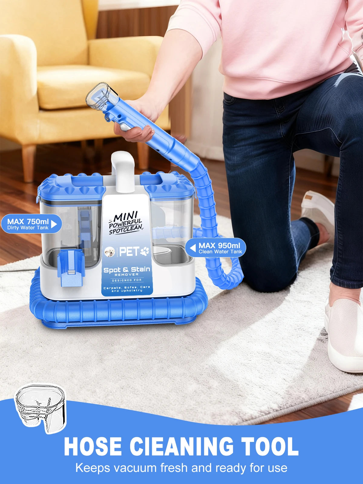 Suxiangvac Portable Carpet Upholstery Cleaner Machine With Five Tools