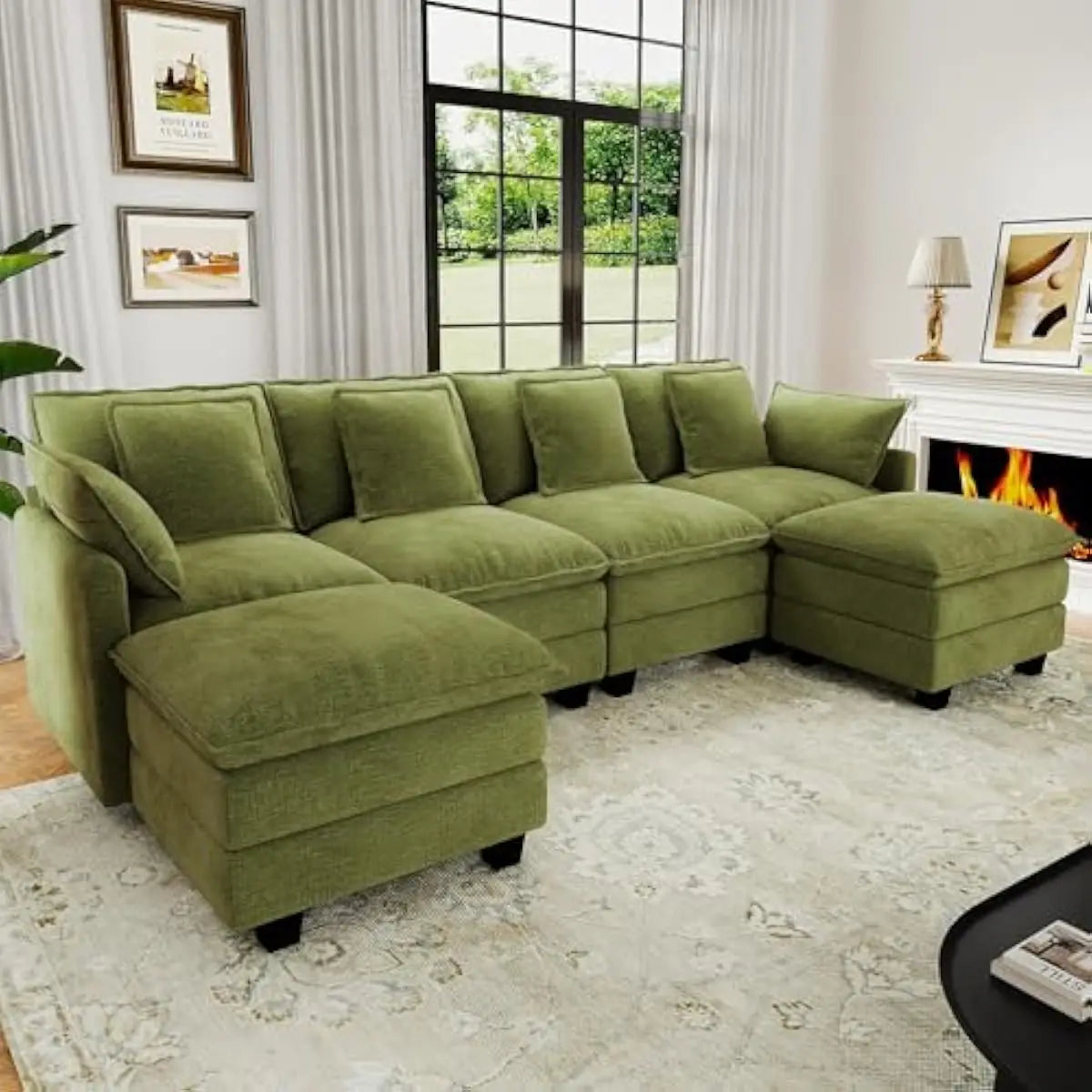 Modular Cloud Sectional Sofa With Deep Seats And Adjustable Layout
