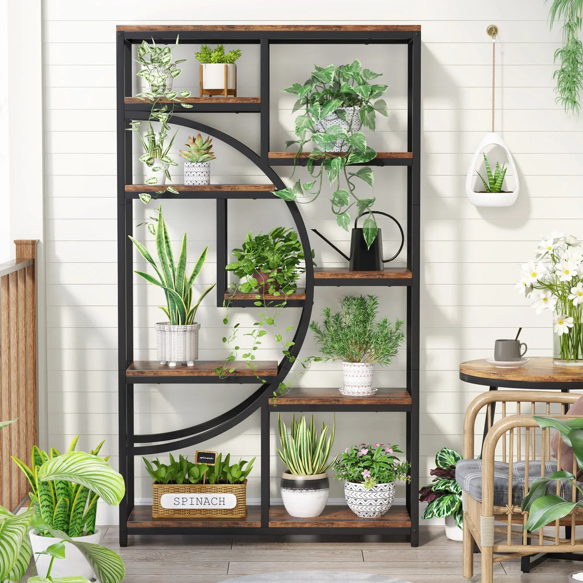 Tribesigns Industrial Etagere Bookshelf Five Tier Display Storage Organizer