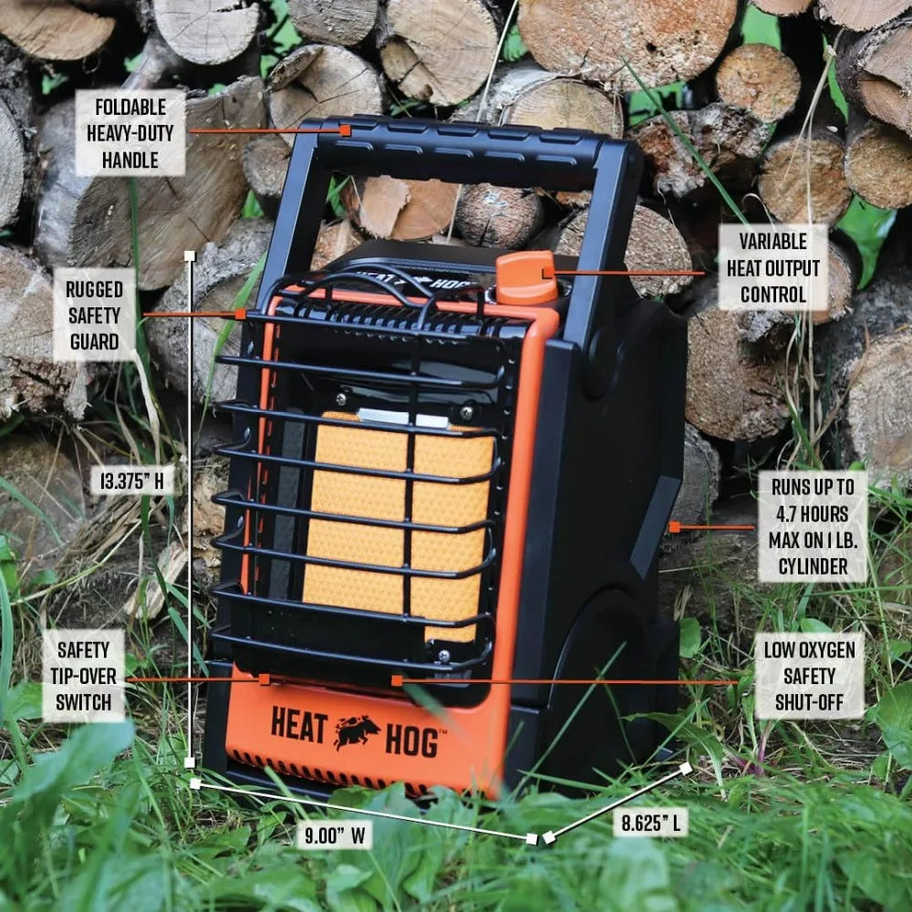 Portable Propane Radiant Heater 9000 BTU For Home Garage Camping
