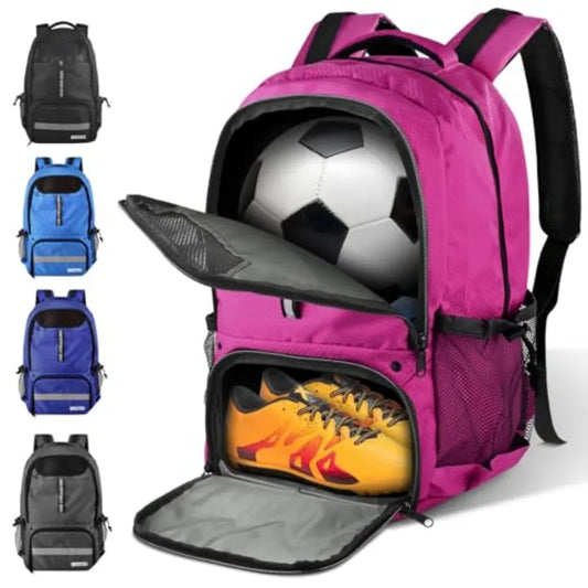 Nylon Sports Backpack With Ball Holder And Shoe Compartment