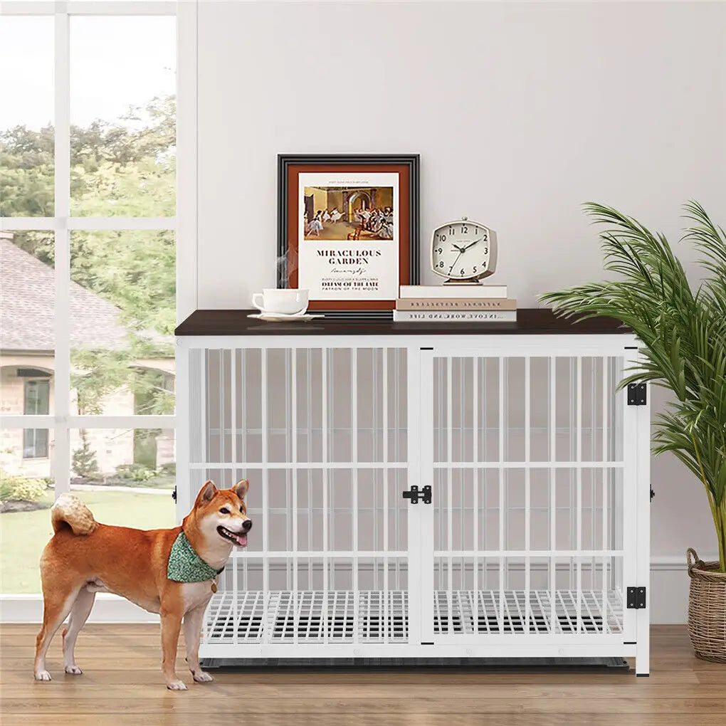 BINGOPAW Wooden Dog Crate Furniture With Metal Frame