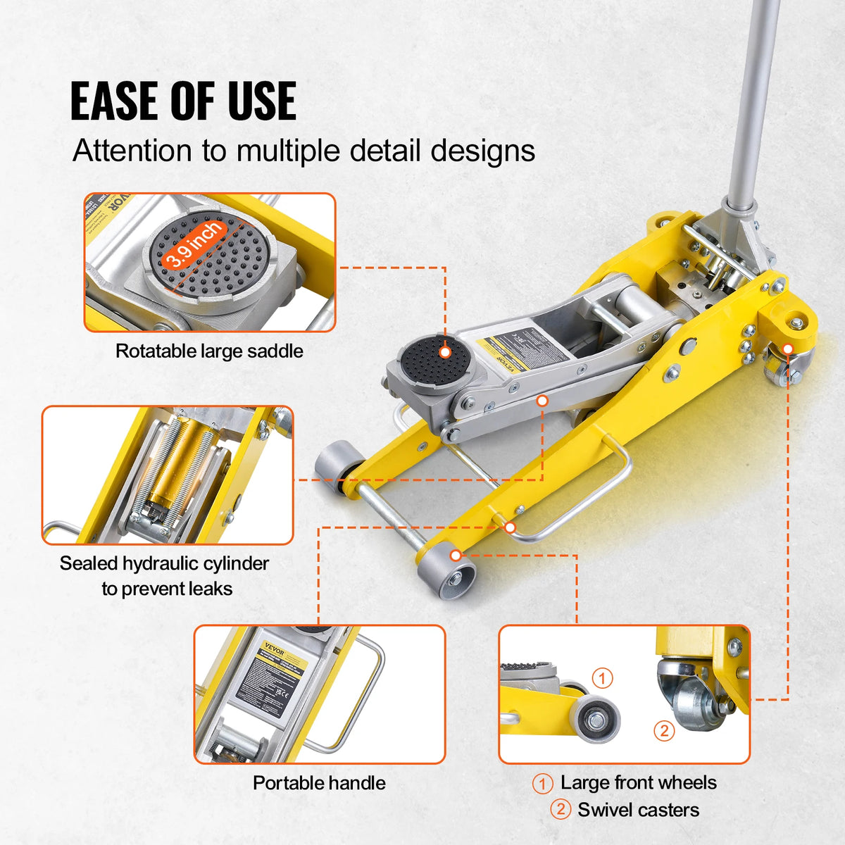 SucceBuy Aluminum Hydraulic Floor Jack With Quick Lift Pump