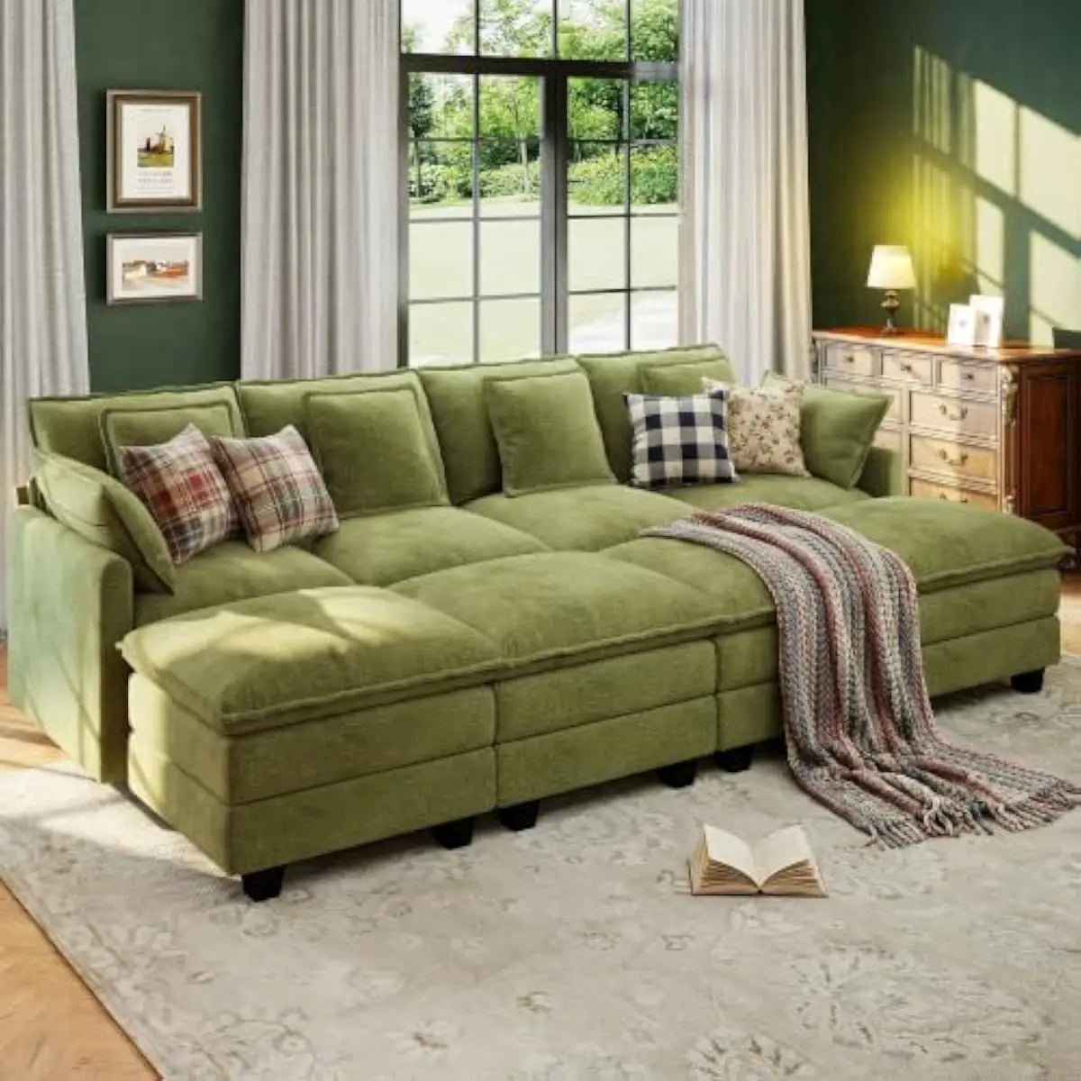 Modular Cloud Sectional Sofa With Deep Seats And Adjustable Layout
