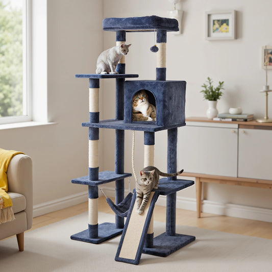 MCQ Sturdy Cat Tree Tower Featuring Sisal Posts And Condo