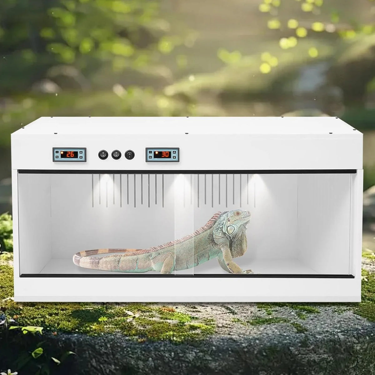 PVC Reptile Terrarium With Front Opening And Dual Temperature Control