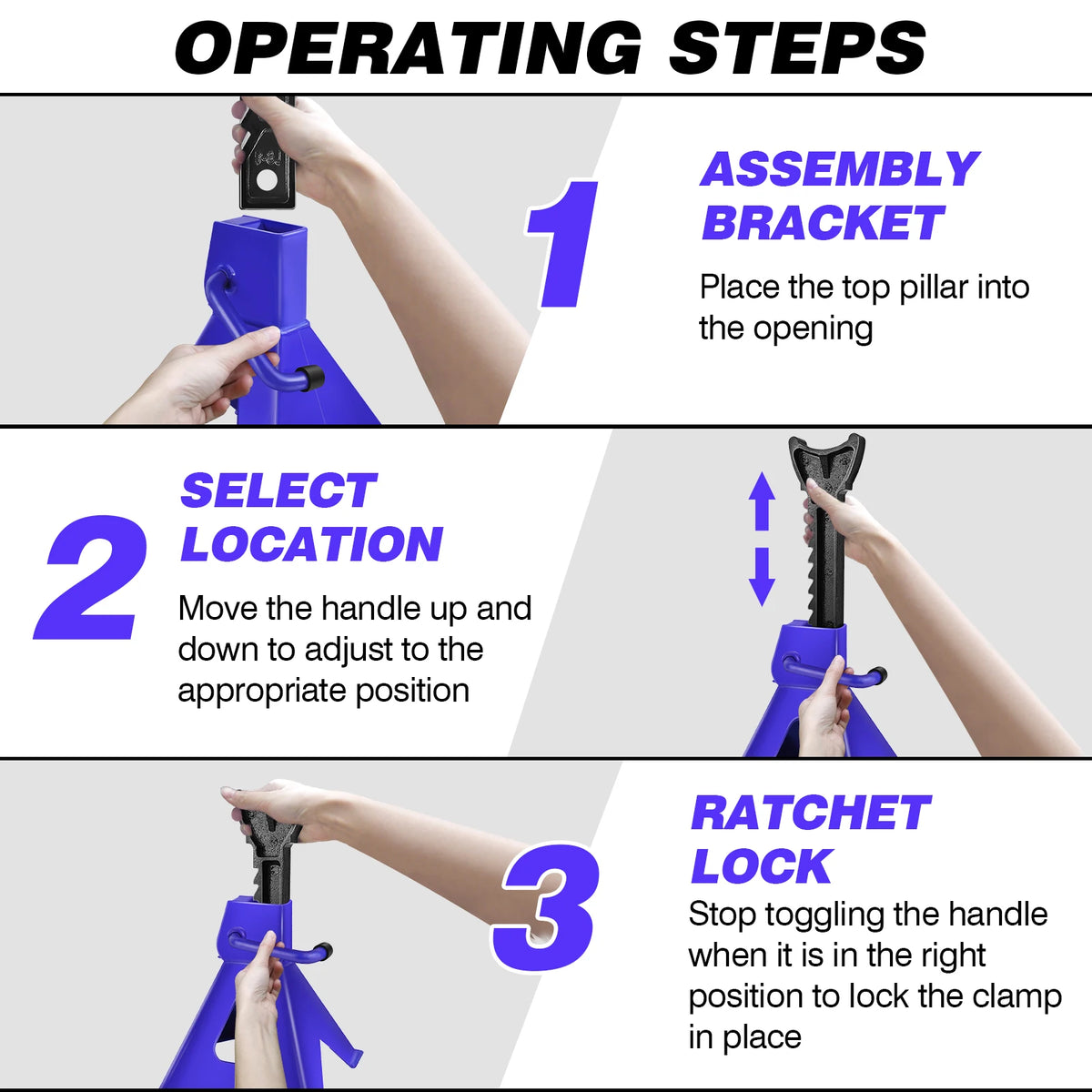 DayPlus Heavy Duty Steel Axle Stands Reliable Garage Support