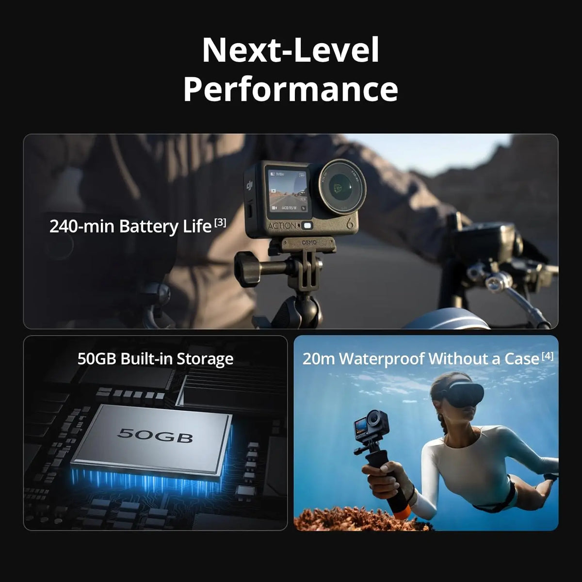 DJI Osmo Action 6 8K Waterproof Camera With RockSteady Stabilization