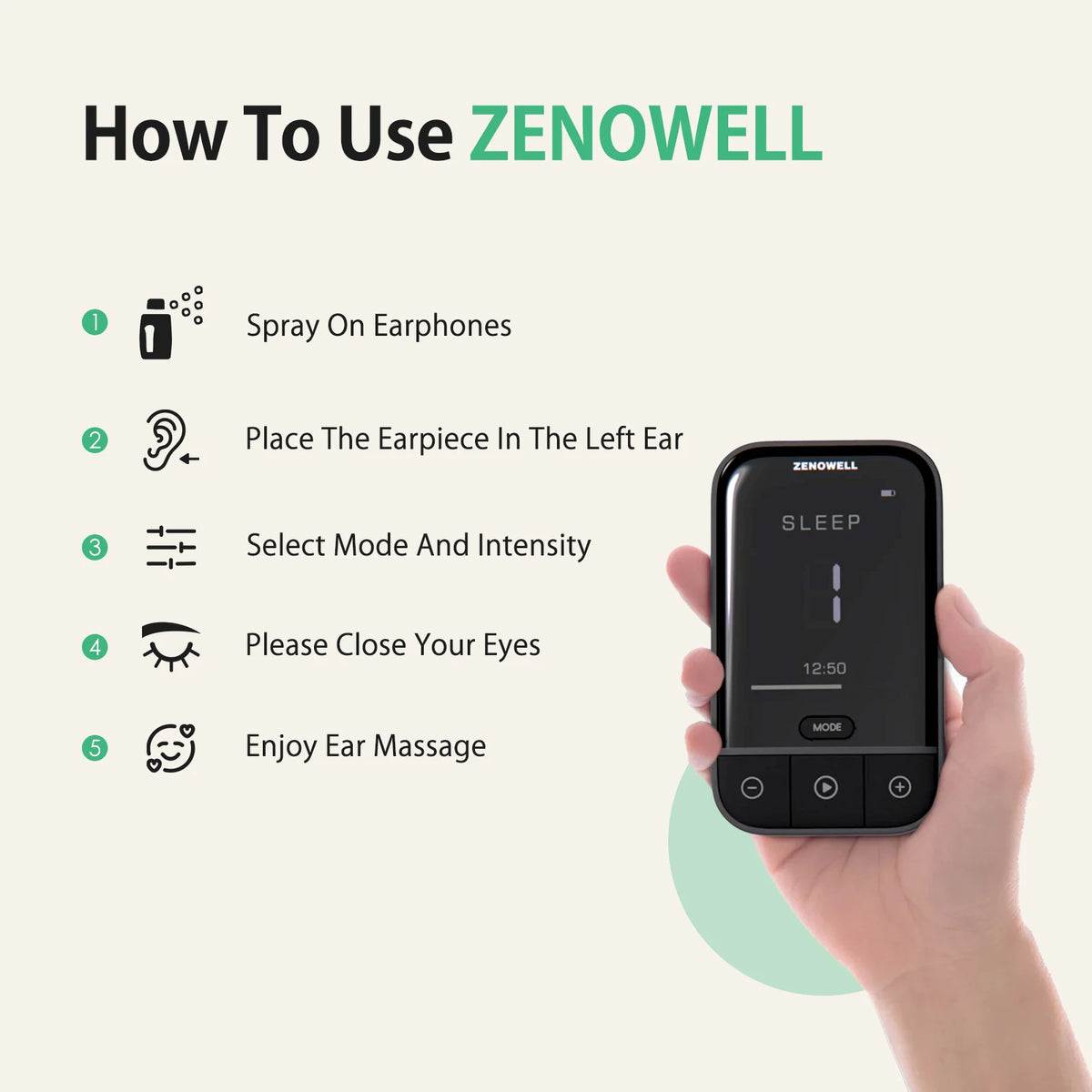 ZenoWell Vagus Nerve Stimulation Device For Deep Sleep Anxiety Relief