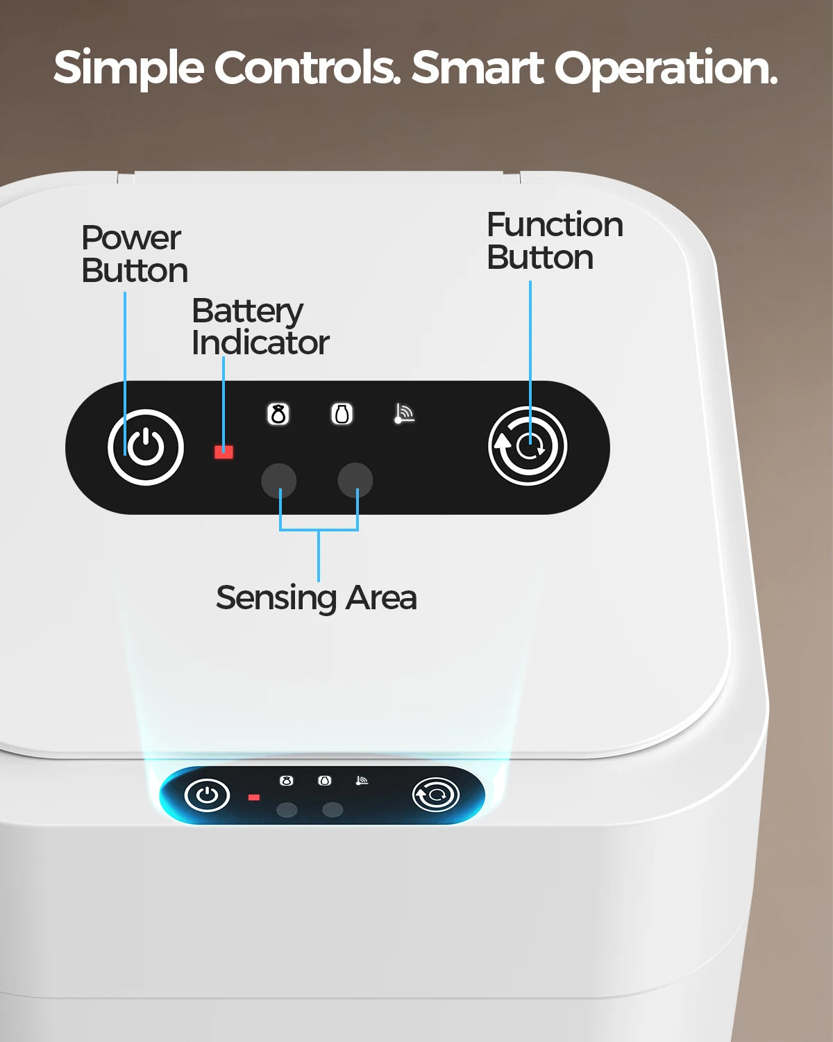 Automatic Touchless Self Sealing Smart Trash Can With Odor Control