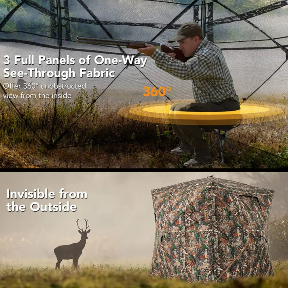 Detachable 5-in-1 Hunting Blind With Skylight And See-Through View