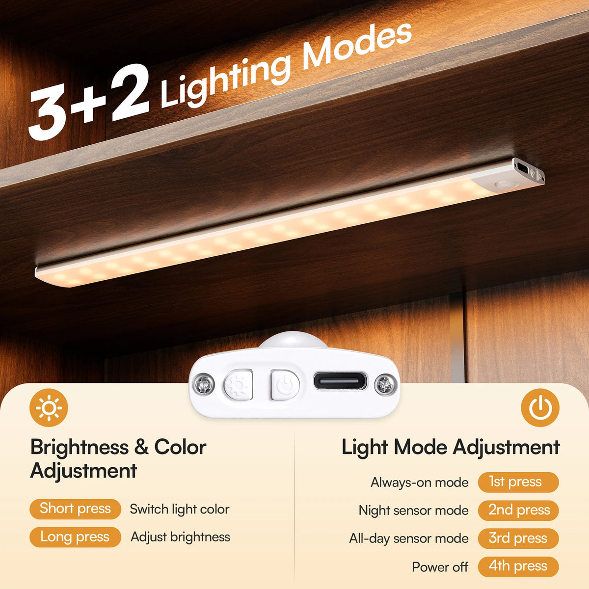 Cottinch Arched Wood Storage Cabinet Adjustable Shelves LED Lighting