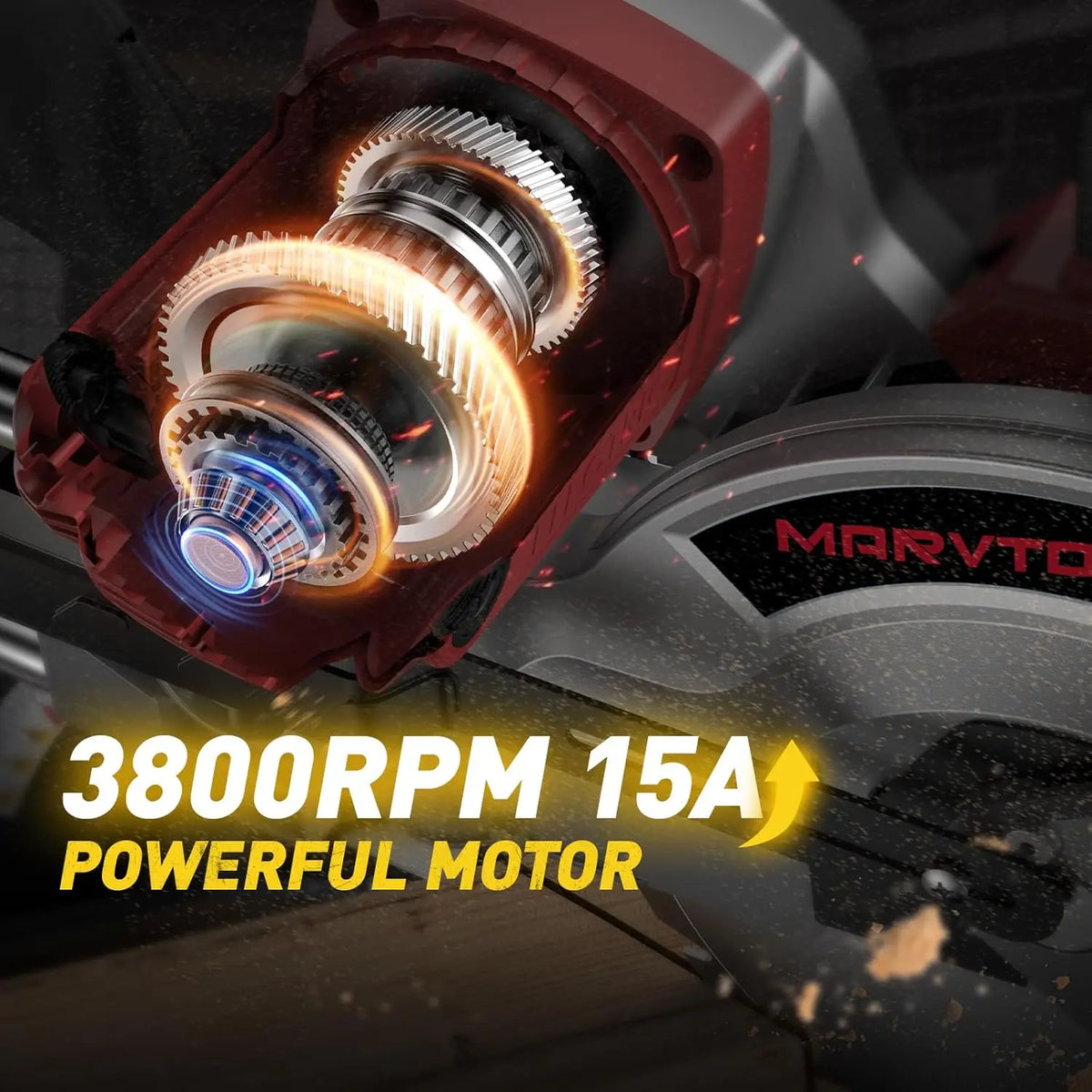 Marvtool Sliding Compound Miter Saw For Precision Cutting Power