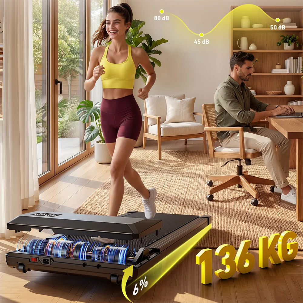 Superun Portable Under Desk Walking Pad Treadmill for Home
