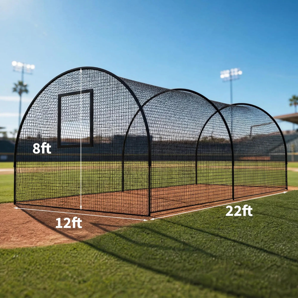 HiMISS Baseball Batting Cage Net With Frame For Backyard Practice
