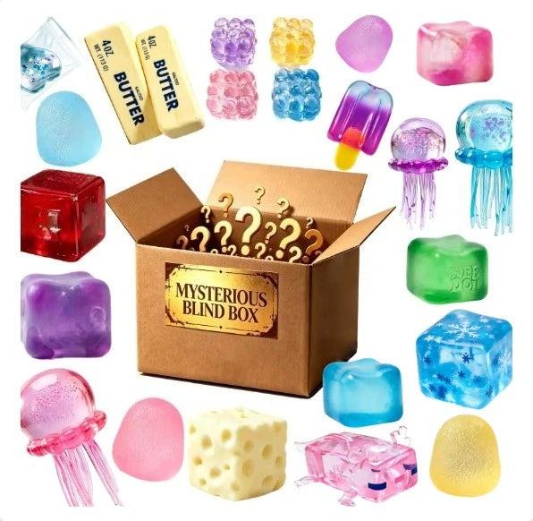 Mystery Surprise Box With Assorted Squishy Fidget Figures for Stress Relief