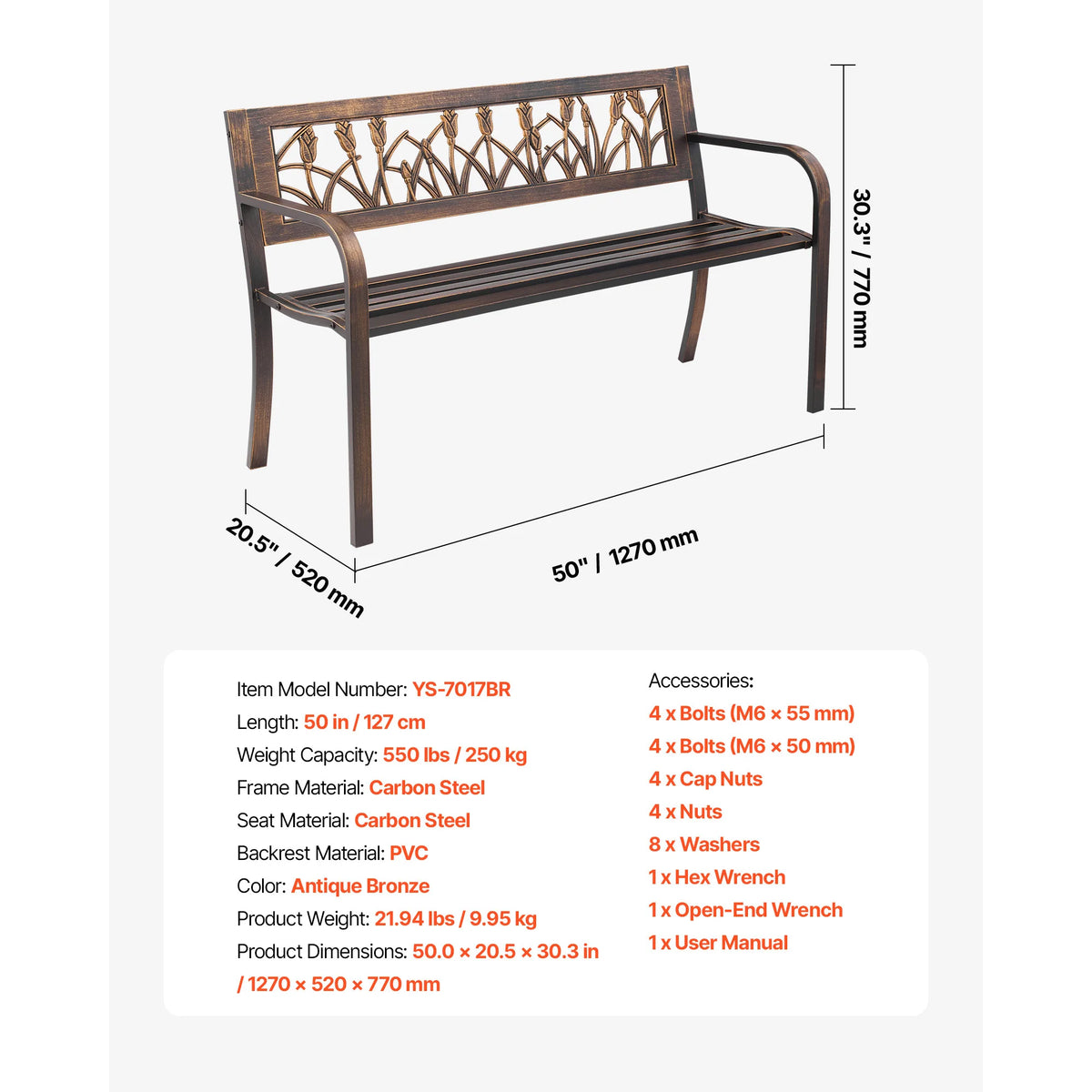 SucceBuy Wooden Outdoor Garden Bench for Patio and Park Furniture