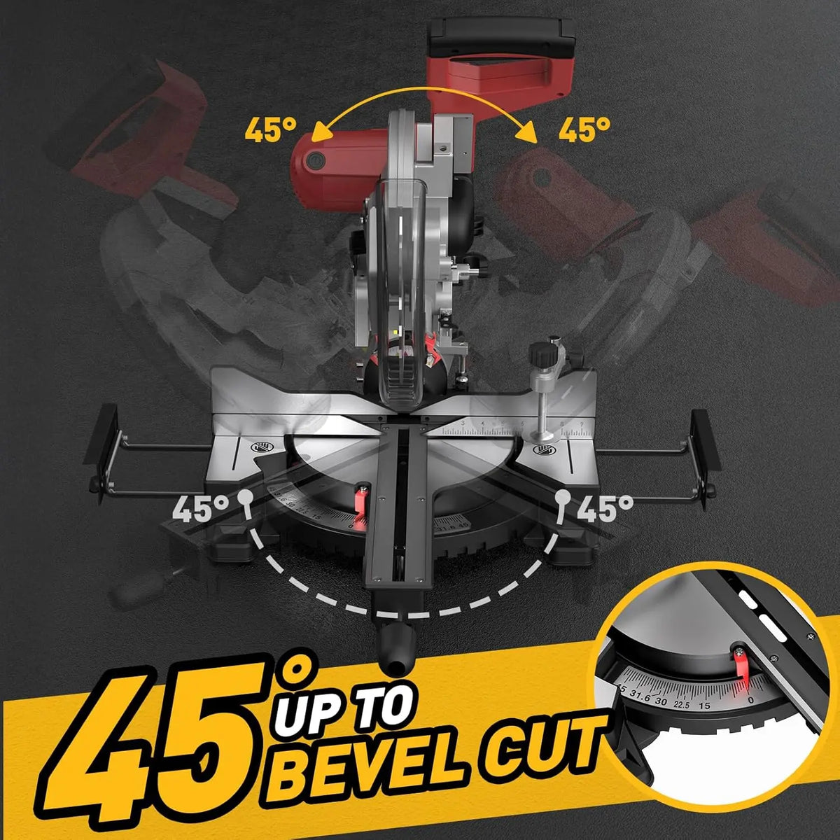 Marvtool Sliding Compound Miter Saw For Precision Cutting Power