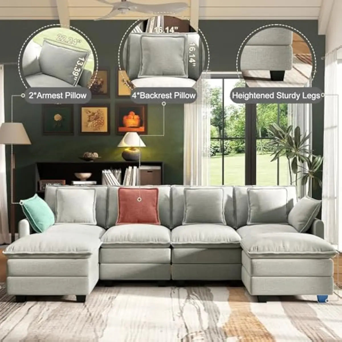 Modular Cloud Sectional Sofa With Deep Seats And Adjustable Layout