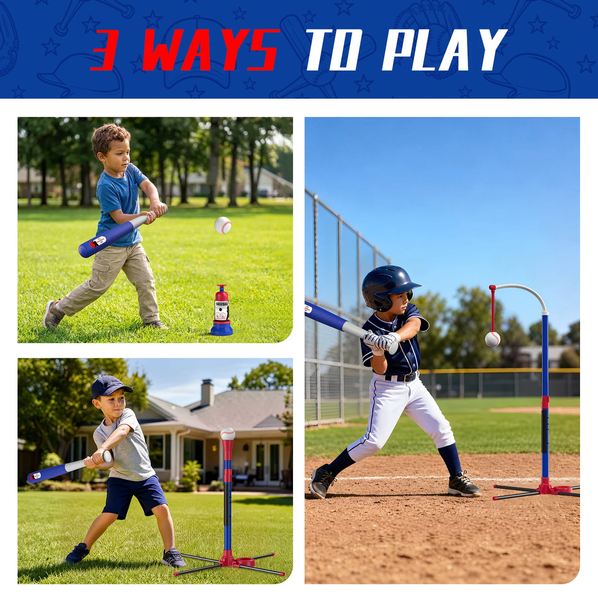 QDRAGON Kids Baseball Training Set With Automatic Pitching Machine