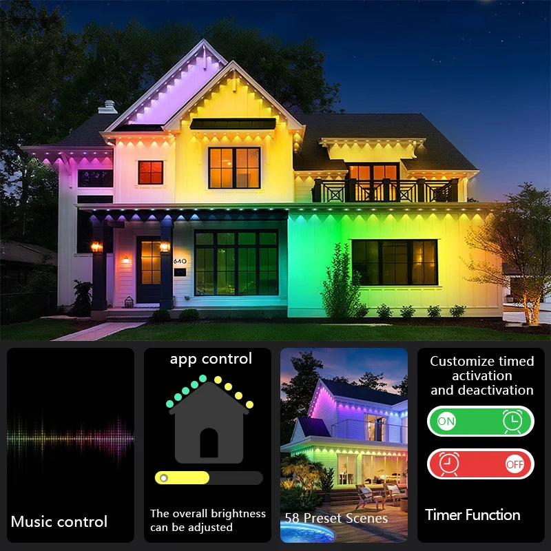 MIMIRGB Smart RGBIC Permanent Outdoor Lights With Scene Modes
