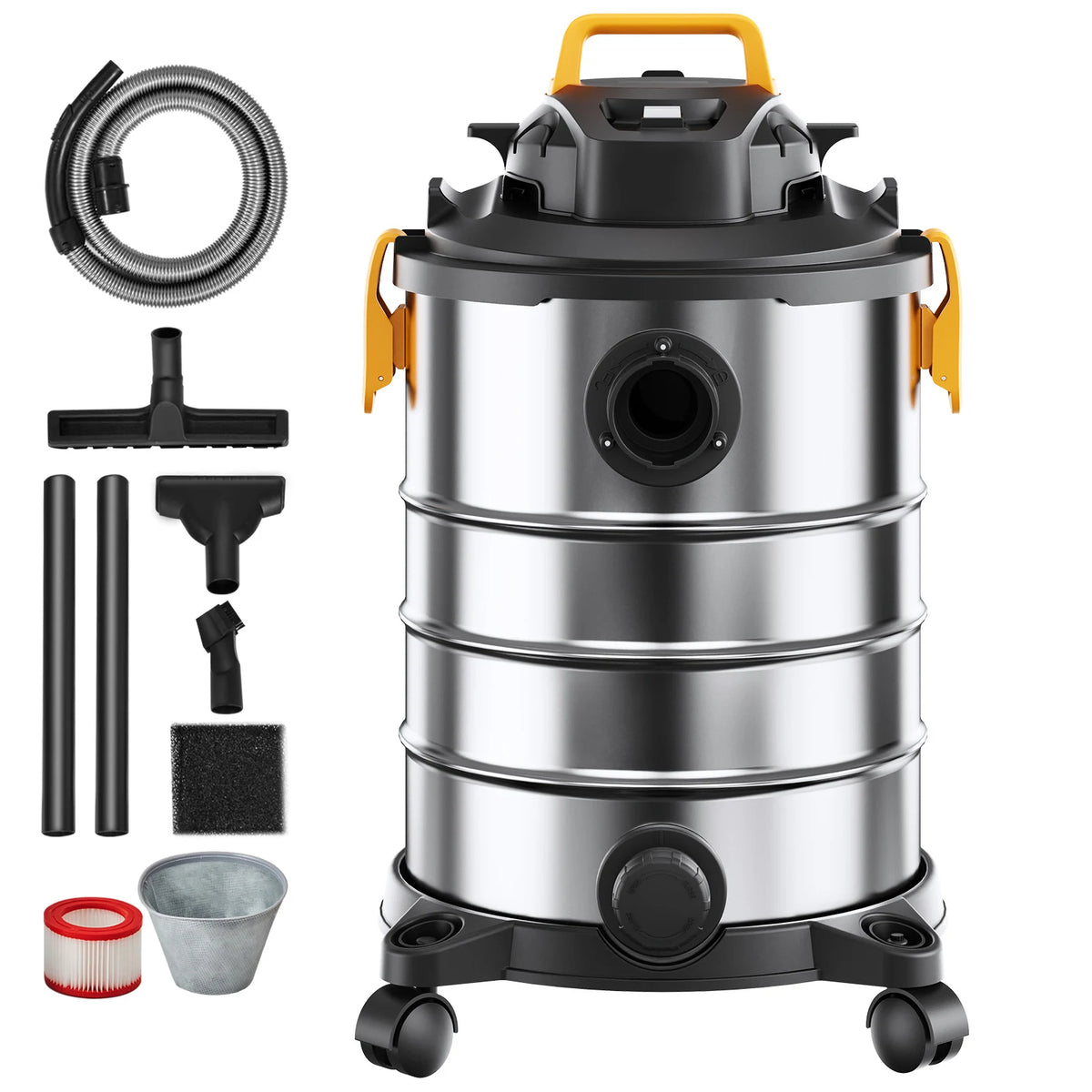 SucceBuy Stainless Steel Wet Dry Shop Vacuum for Powerful Cleaning