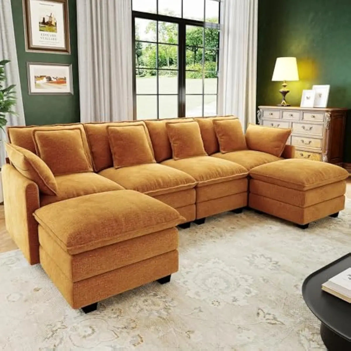 Modular Cloud Sectional Sofa With Deep Seats And Adjustable Layout