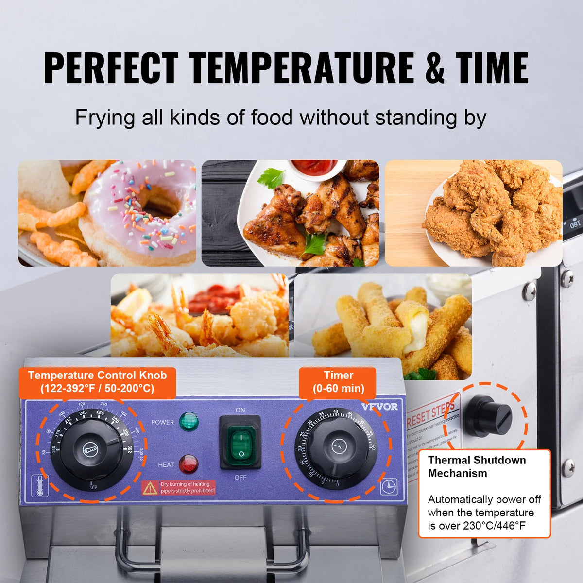 SucceBuy Commercial Deep Fryer With Dual Removable Oil Tanks