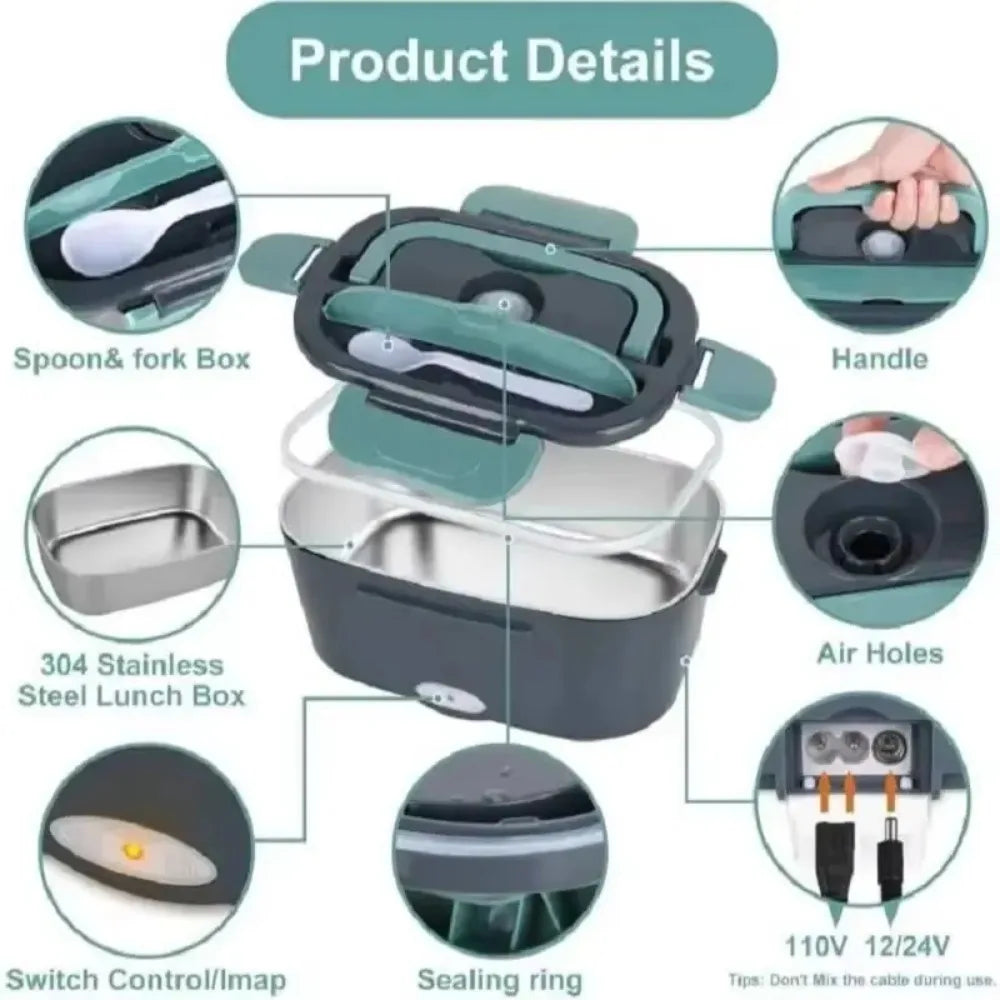 COBASPORT Portable Electric Heated Lunch Box For Work And Travel