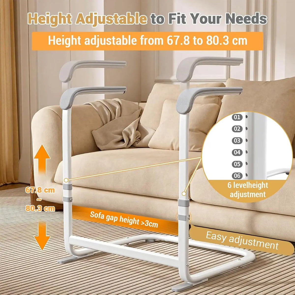 Sofa Armrest Stand Assist Rail for Safe and Stable Support