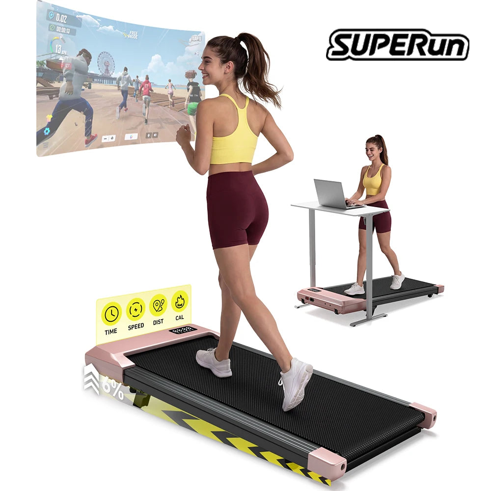 Superun Portable Under Desk Walking Pad Treadmill for Home