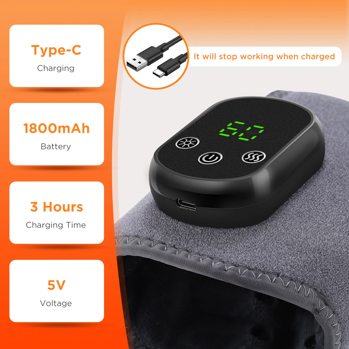 Hailicare Wireless Electric Heating Ankle Massage Brace
