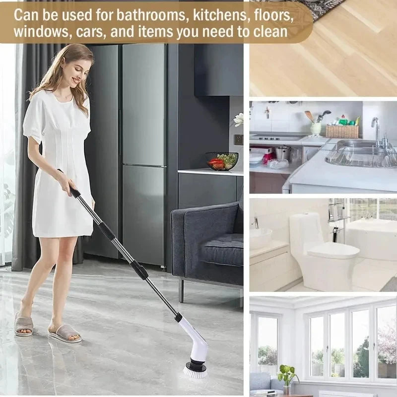Multifunctional Cordless Electric Spin Scrubber for Bathroom and Kitchen Cleaning