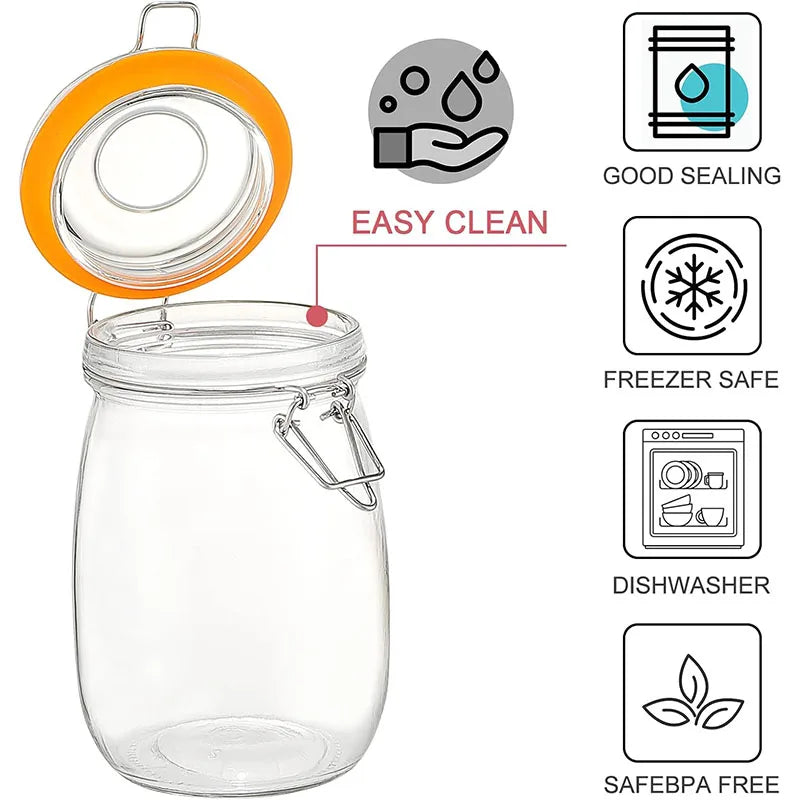 HeY LiLac Wide Mouth Glass Mason Jar With Airtight Lid