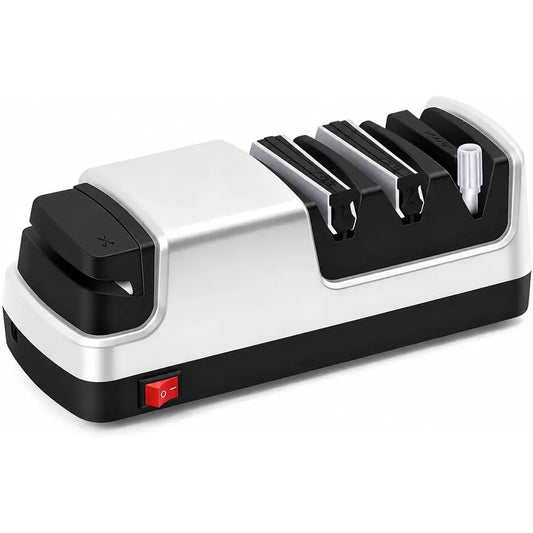 Two Stage Diamond Electric Knife Sharpener With Scissor Polishing Rod