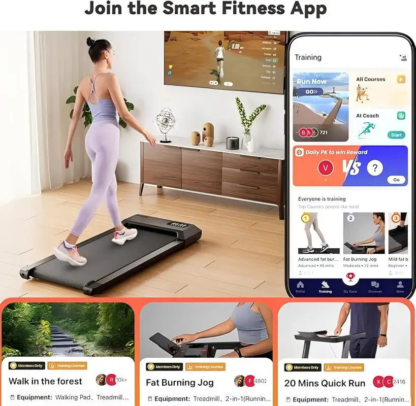 Superun 2-in-1 Walking Treadmill With App And Remote Control