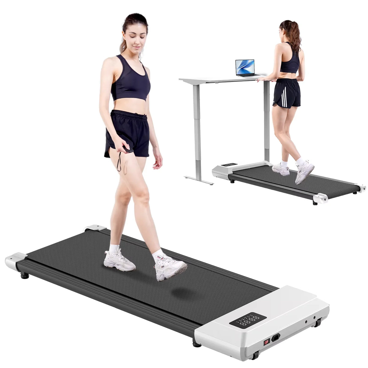 Superun Portable Under Desk Walking Pad Treadmill for Home