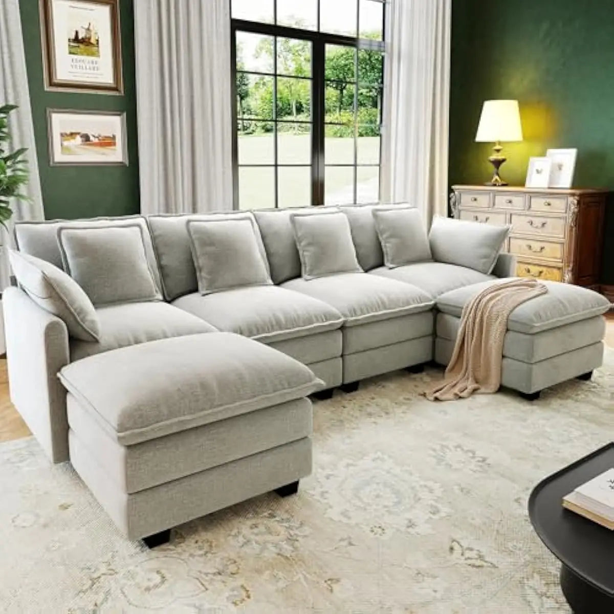 Modular Cloud Sectional Sofa With Deep Seats And Adjustable Layout