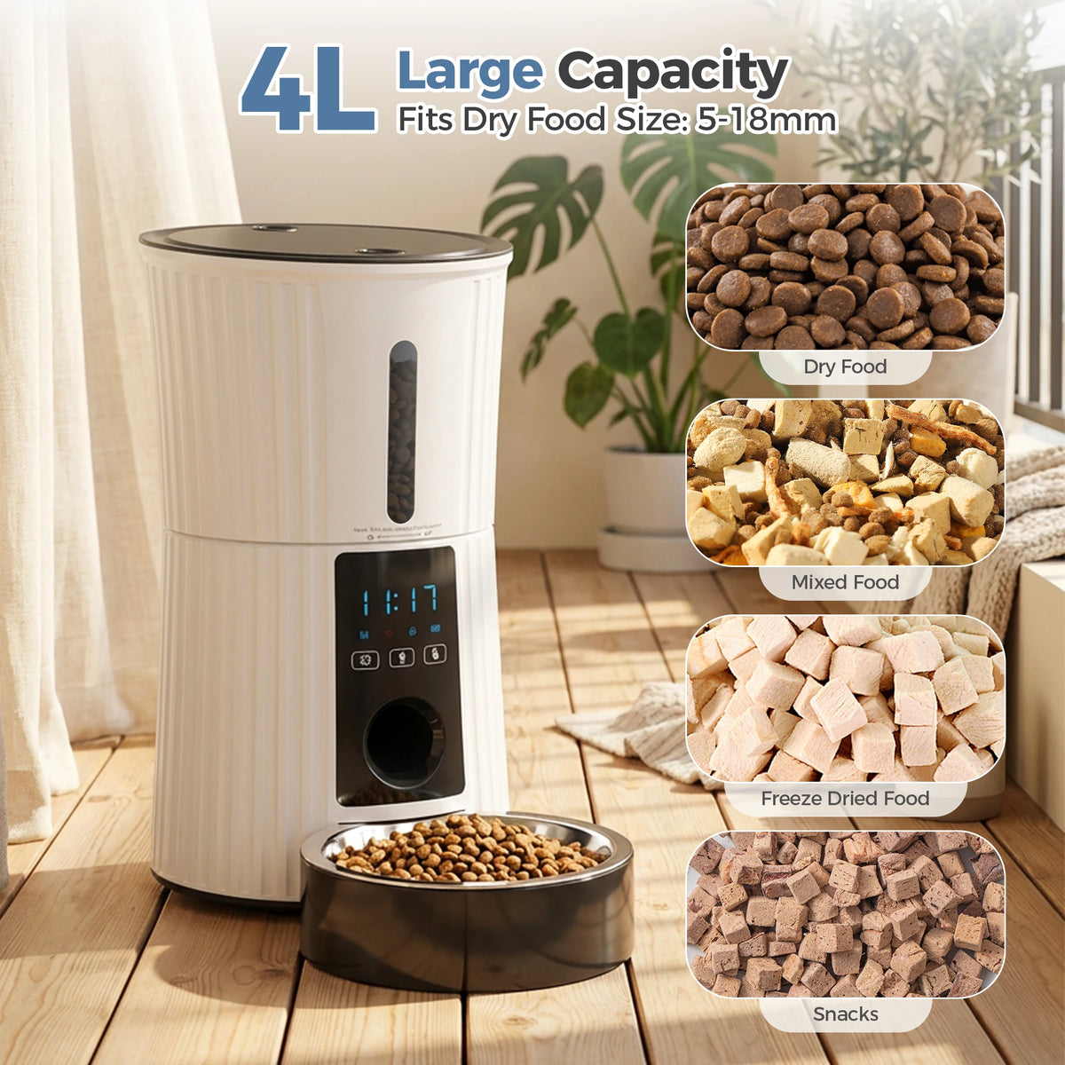 JHK WiFi Automatic Cat Feeder With App Control And Timer