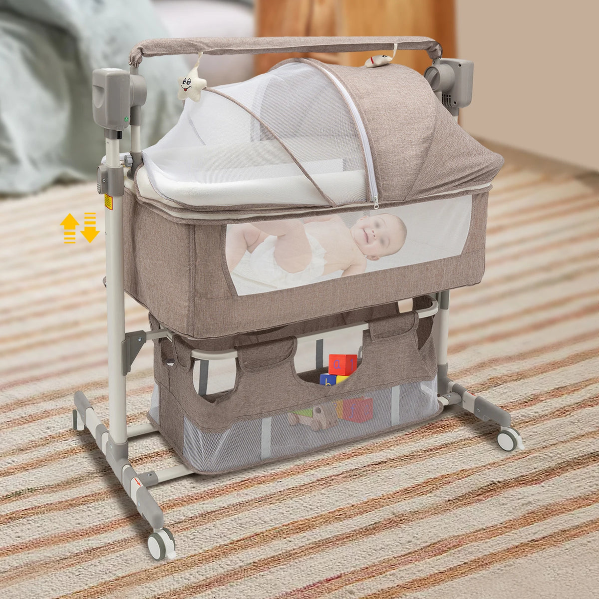 Smart Electric Baby Bassinet With Automatic Rocking and Music Play