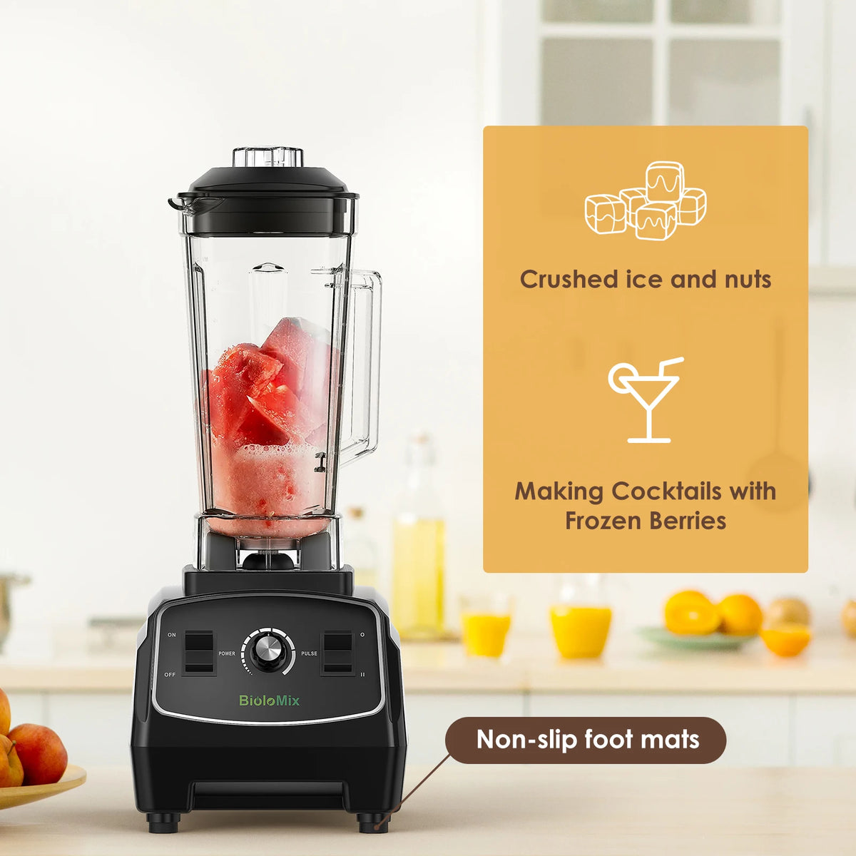 Biolomix 3HP 2200W Heavy Duty Blender for Smoothies and Ice