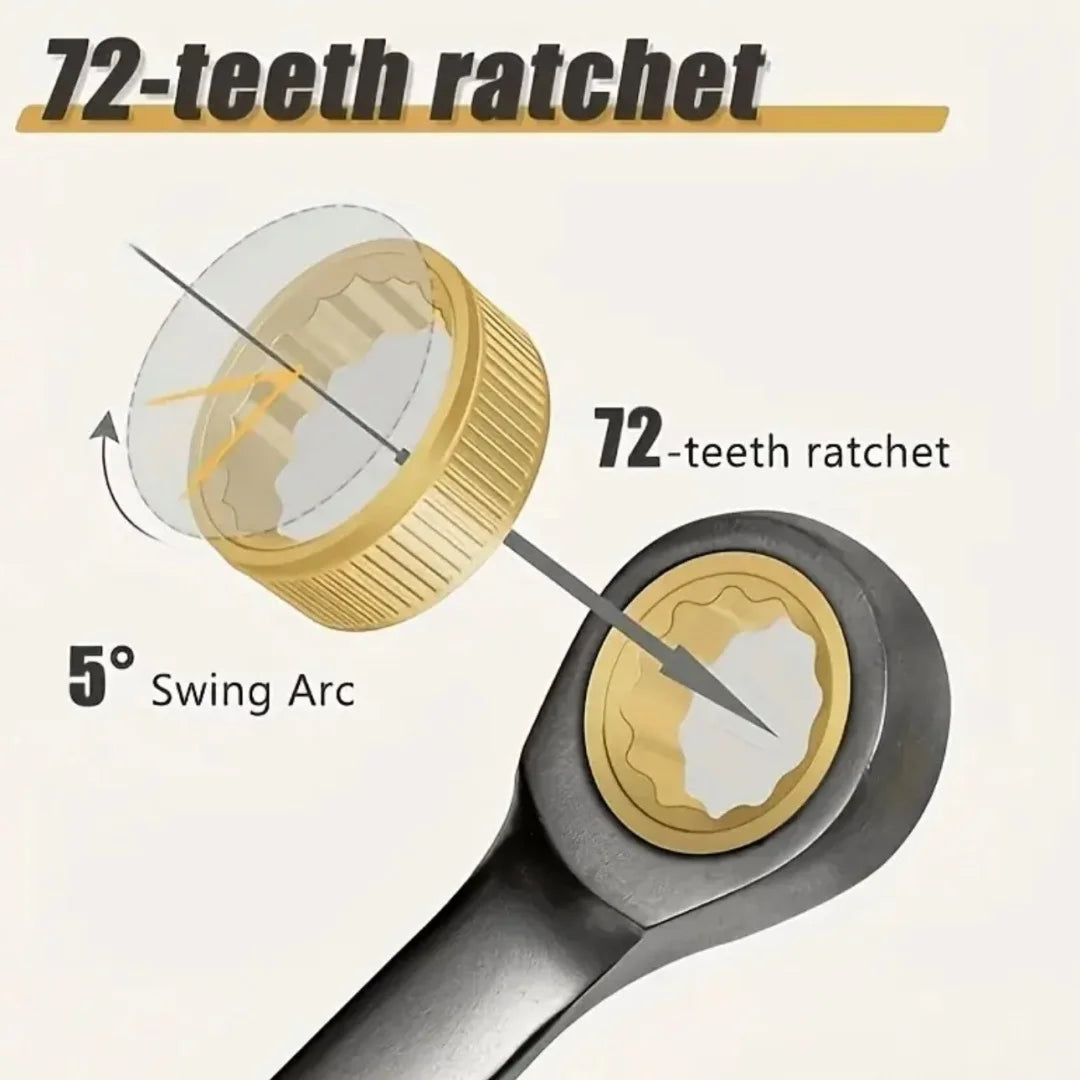 Chrome Vanadium Ratchet Spanner Set for Auto and Home Repairs
