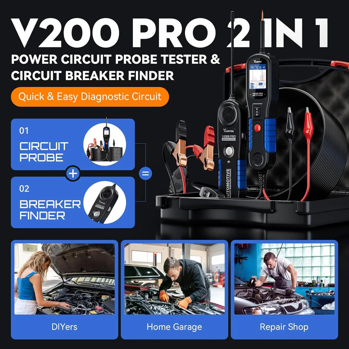 VDIAGTOOL Automotive Power Circuit Probe And Electrical Tester
