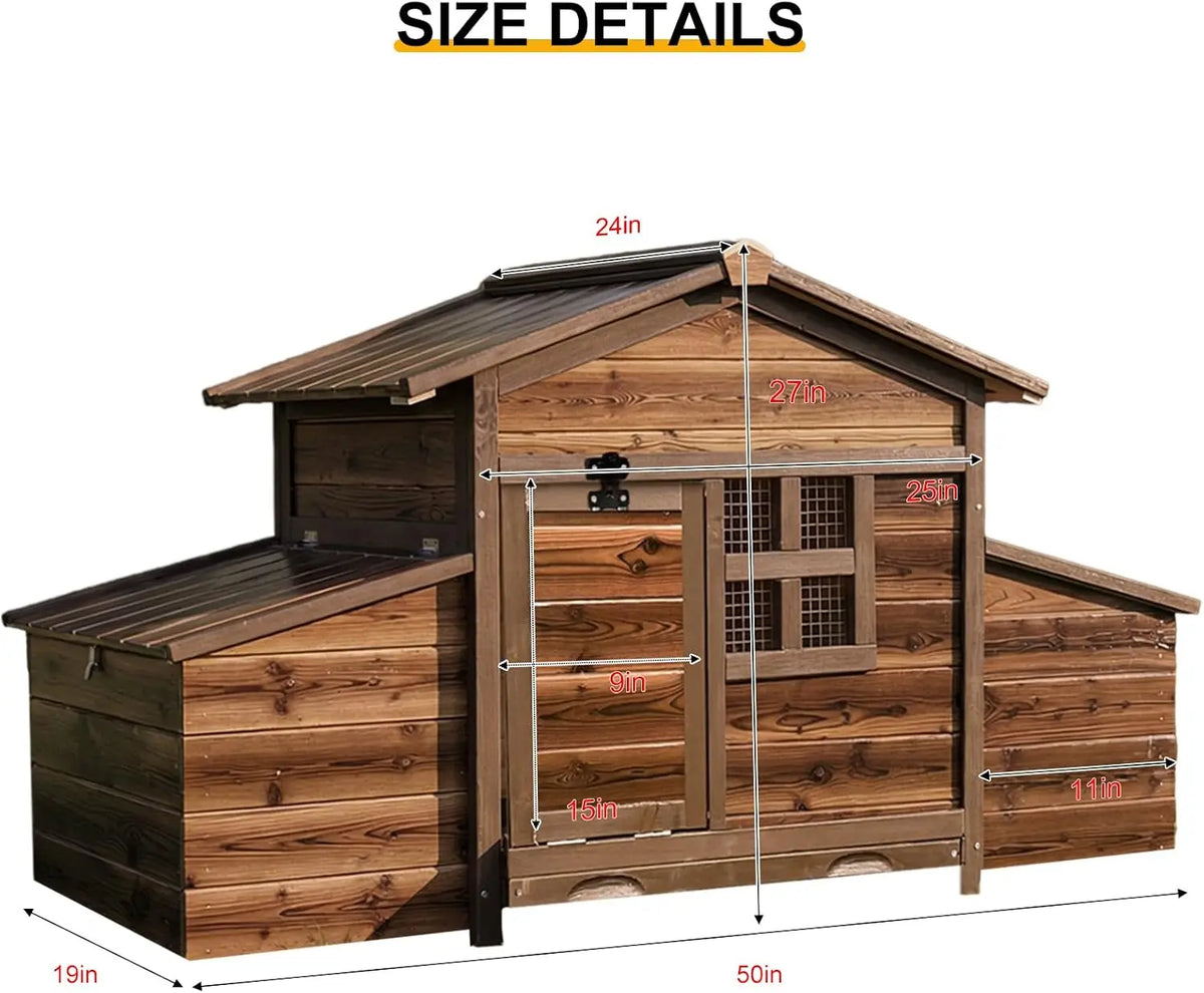 Wooden Chicken Coop With Nesting Boxes Ramp And Ventilated Window