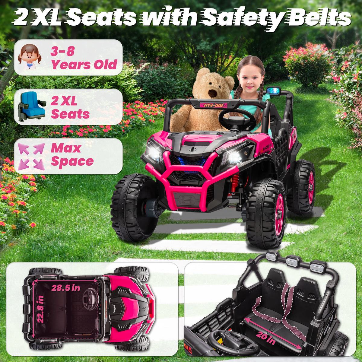 JOYRACER Electric Two Seater Remote Controlled Off Road UTV