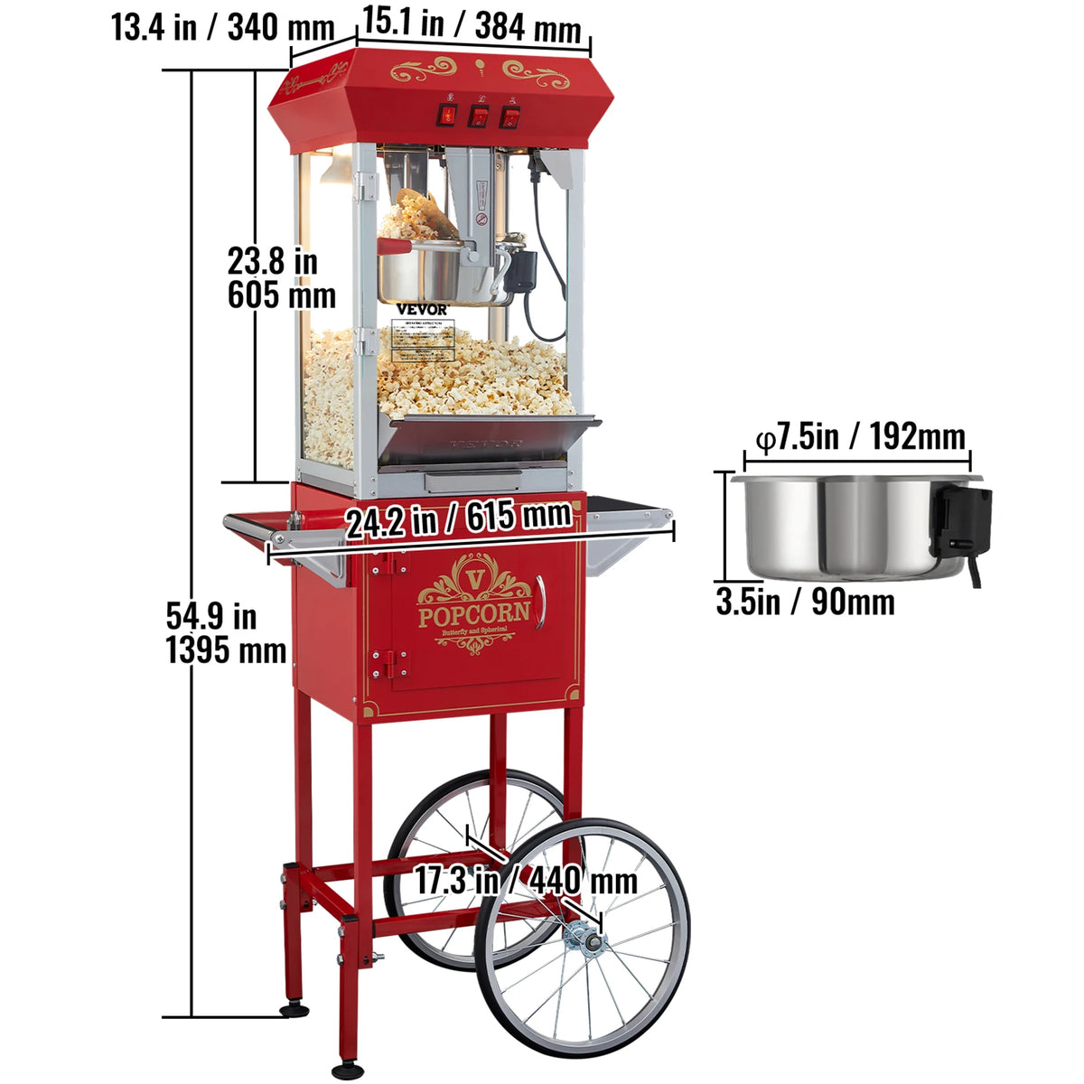 Succebuy Electric Commercial Popcorn Maker With Stainless Steel Kettle