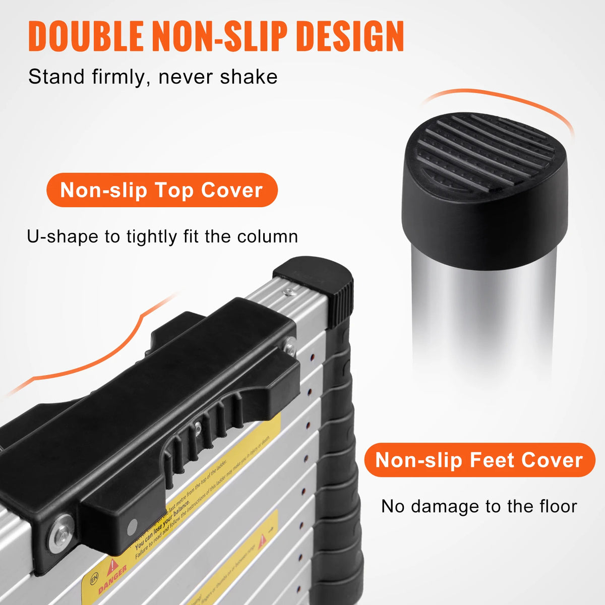 SucceBuy Aluminum Telescoping Ladder With One Button Retraction