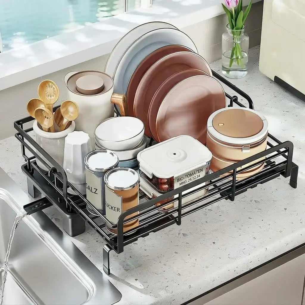 Garvee Two Tier Stainless Steel Dish Rack With Drain Board