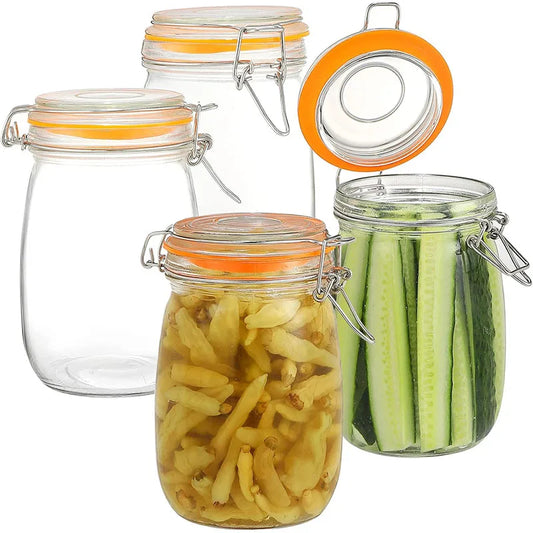 HeY LiLac Wide Mouth Glass Mason Jar With Airtight Lid