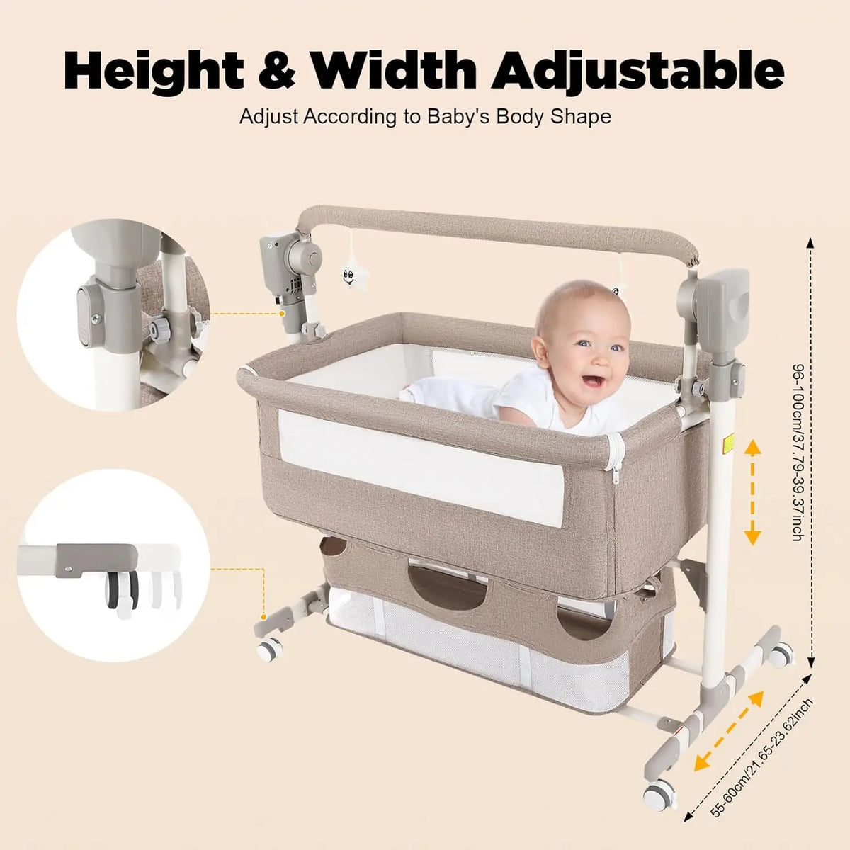 Smart Electric Baby Bassinet With Automatic Rocking and Music Play